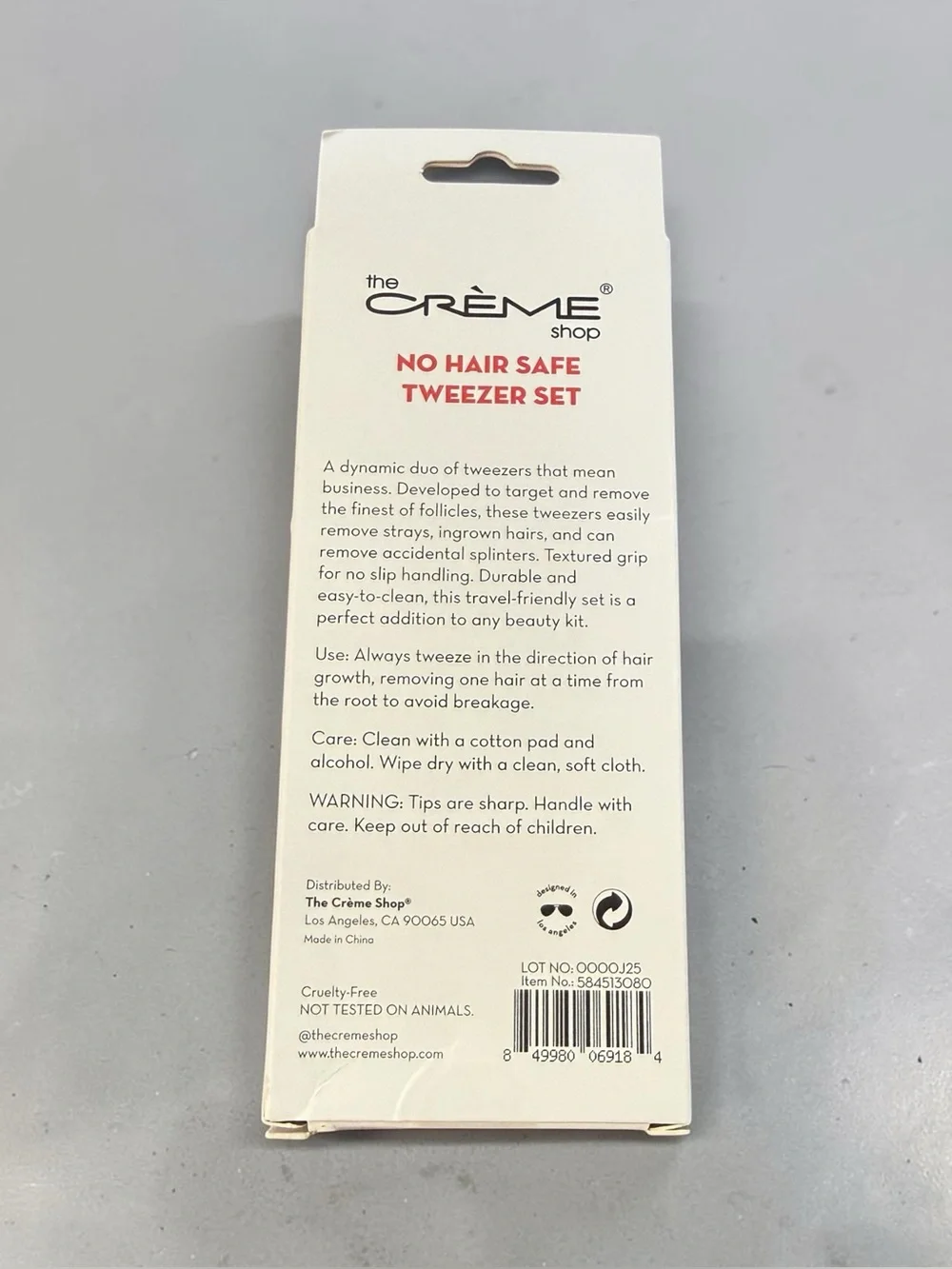 The Crème Shop No Hair Safe Tweezer Set - Black